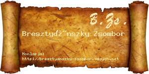 Bresztyánszky Zsombor névjegykártya